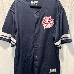 Yankees True Fan Genuine Merchandise Mens XLarge 46-48 Button Up Jersey Baseball